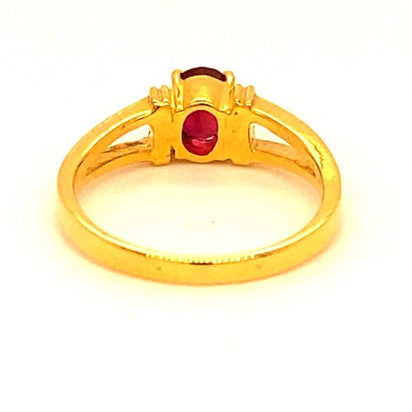 Mozambique Ruby .85ct Solid 18K Yellow Gold Ring - Picture 4 of 6